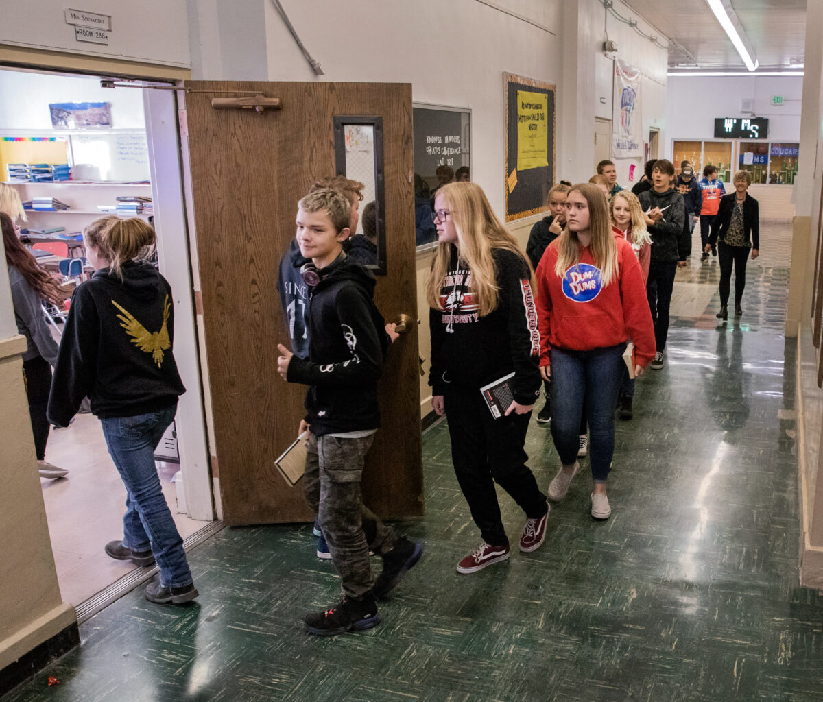 Students in White Pine Middle School on Tuesday, Oct. 15, 2019. (Jeff Scheid/The Nevada Independent).